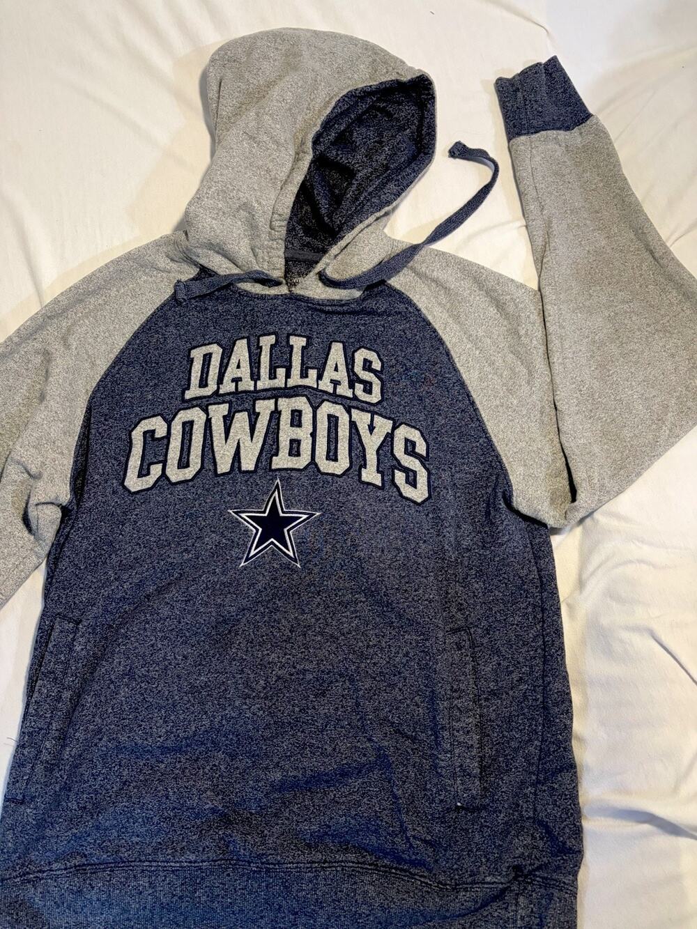 Dallas Cowboys Apparel NFL Sweatshirt Hoodie Blue Gray Large Stitched Logo